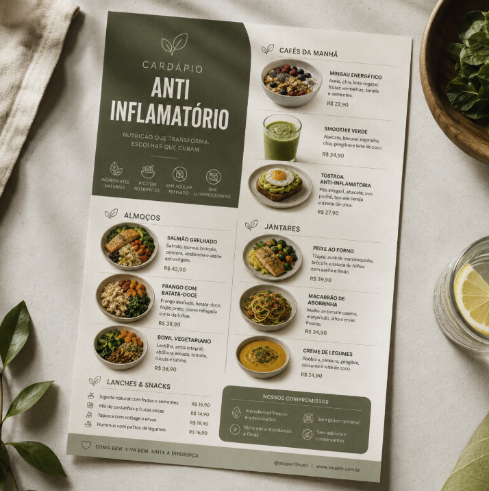 Cardápio Anti-inflamatório Adaptado